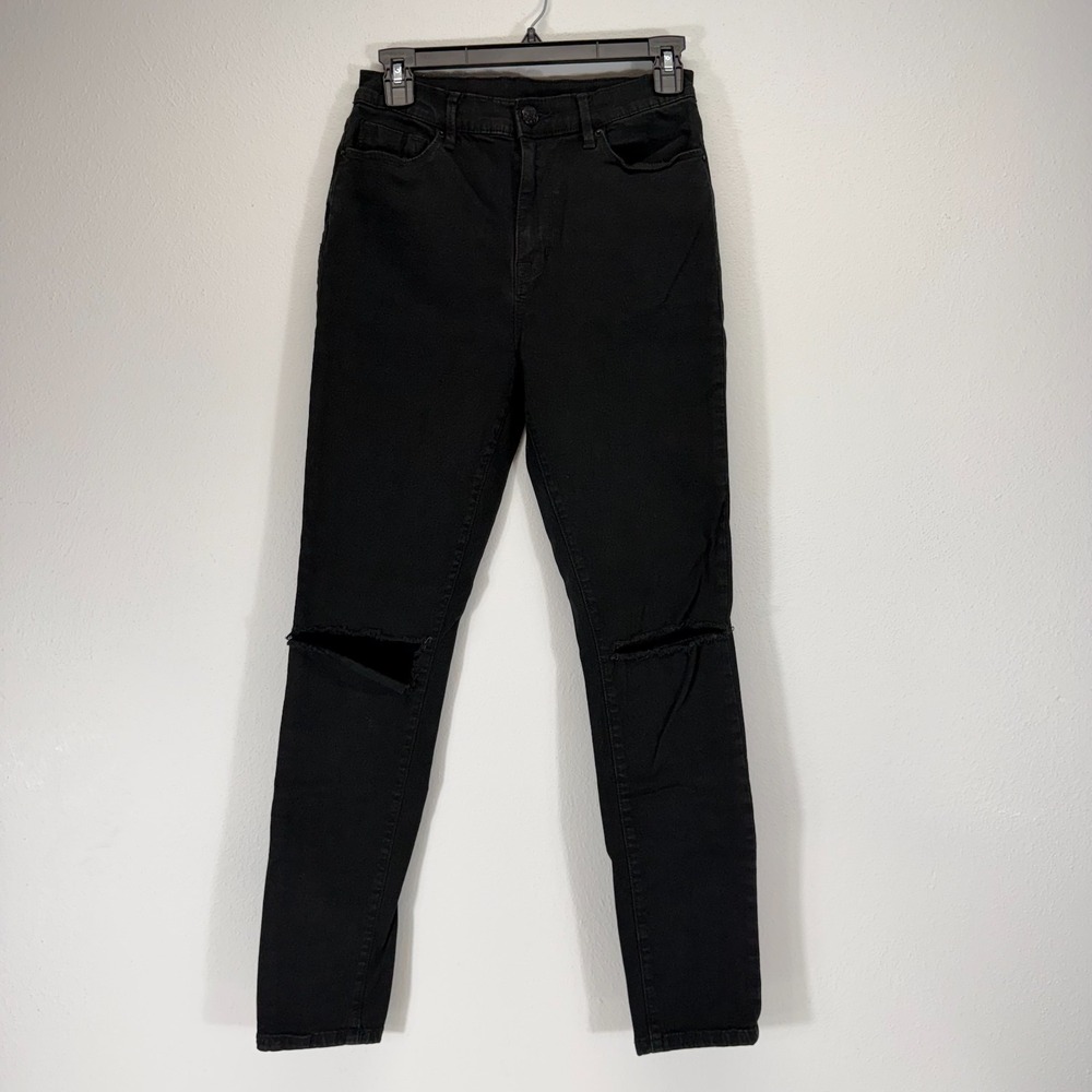 Urban Outfitters BDG Twig High Rise Distressed Ripped Black Skinny Jeans 27W